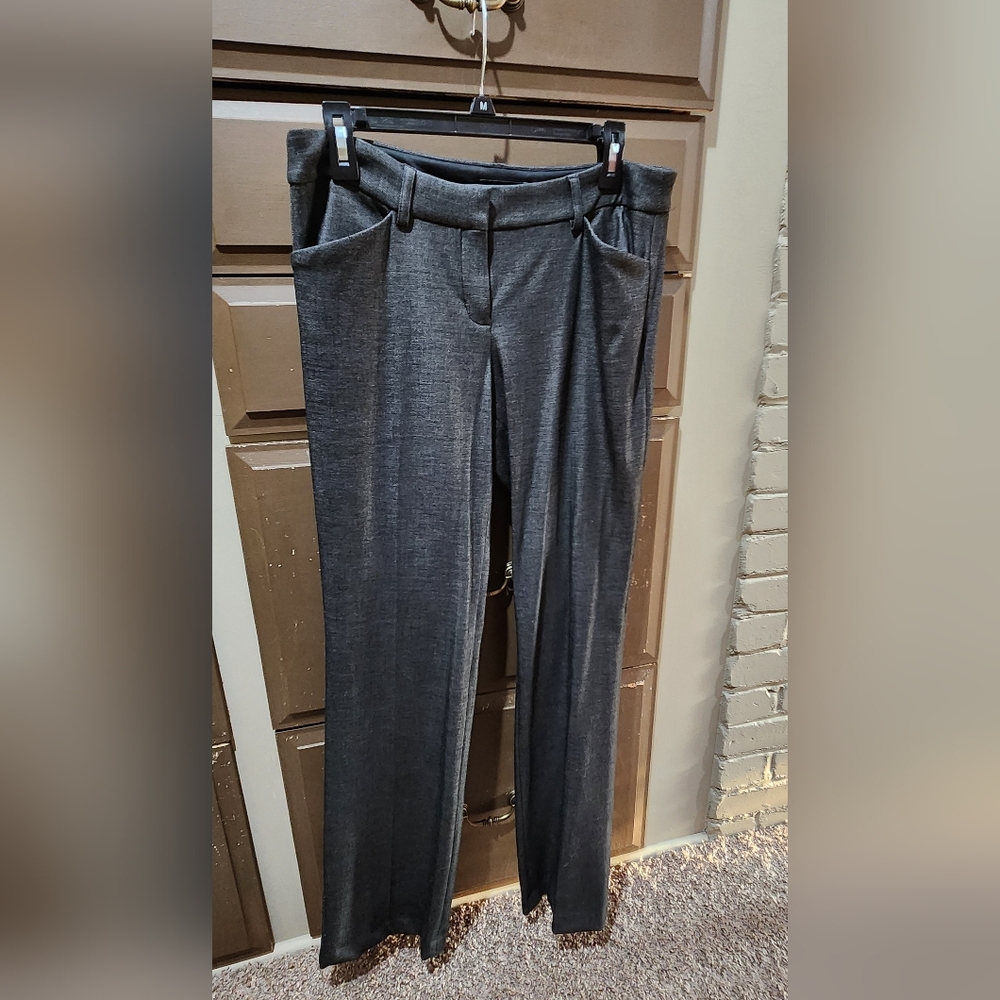 Express Editor Barely Boot Low-Rise pants, gray, size 8R